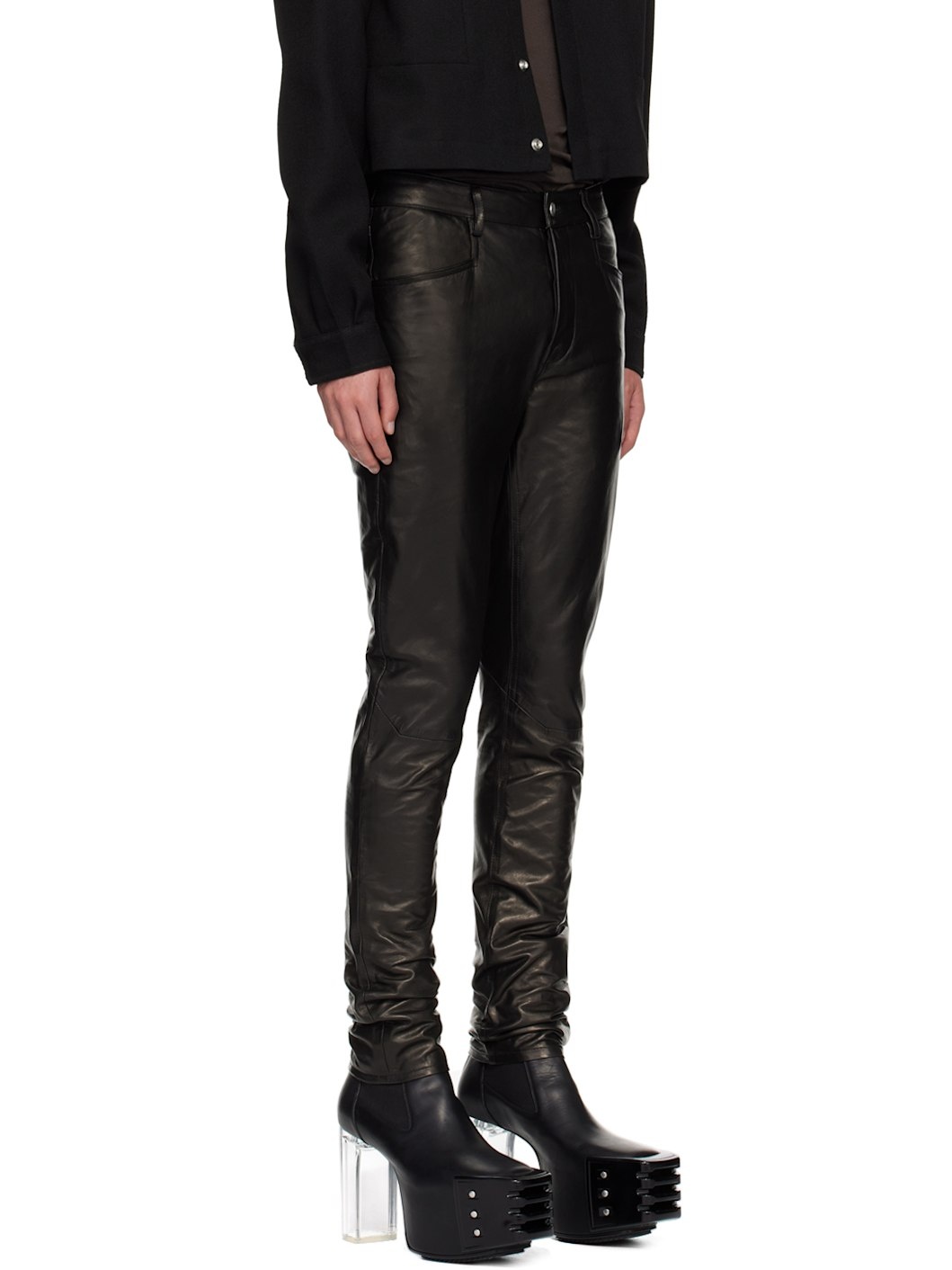 Black Porterville Tyrone Leather Pants - 2