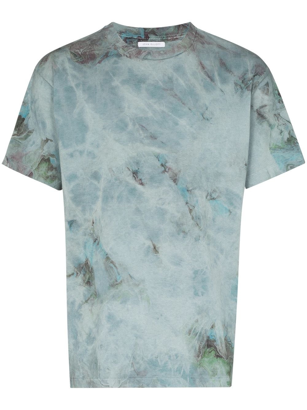 marble print T-shirt - 1