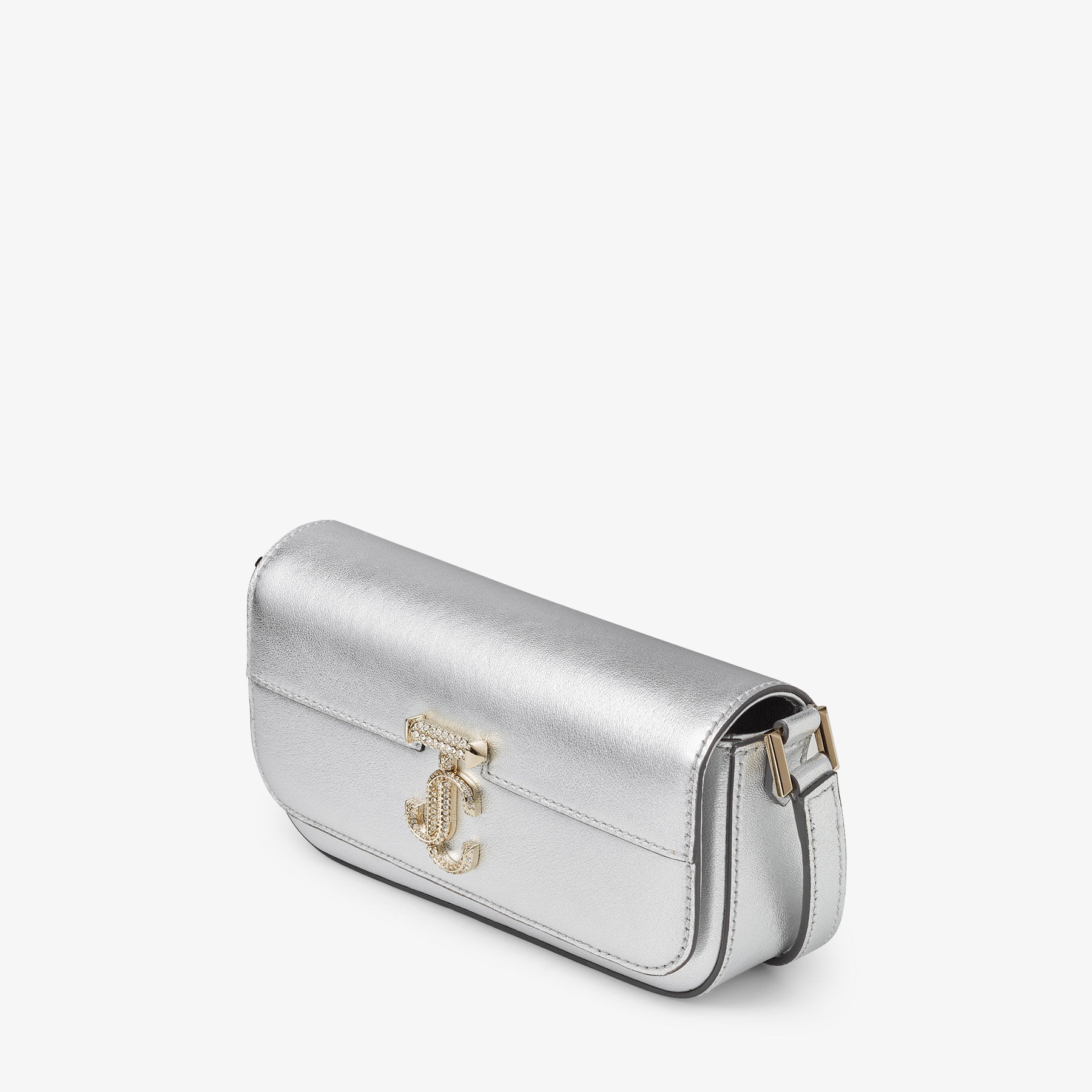 Varenne Mini Shoulder
Silver Metallic Nappa Mini Shoulder Bag with JC Emblem - 3