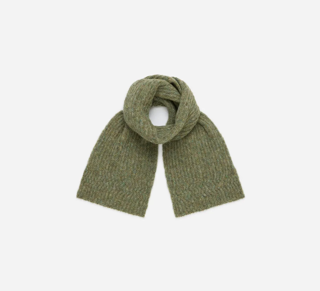 Rib Scarf ~ Marled Sage - 1