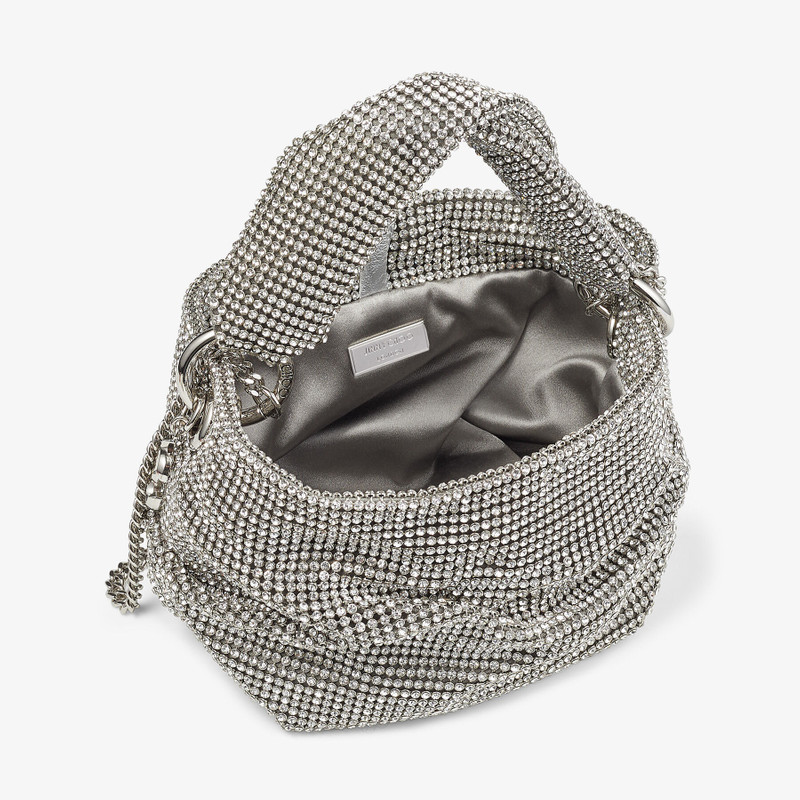 Bonny
Silver Satin and Crystal Mesh Bag with Twisted Handle 3