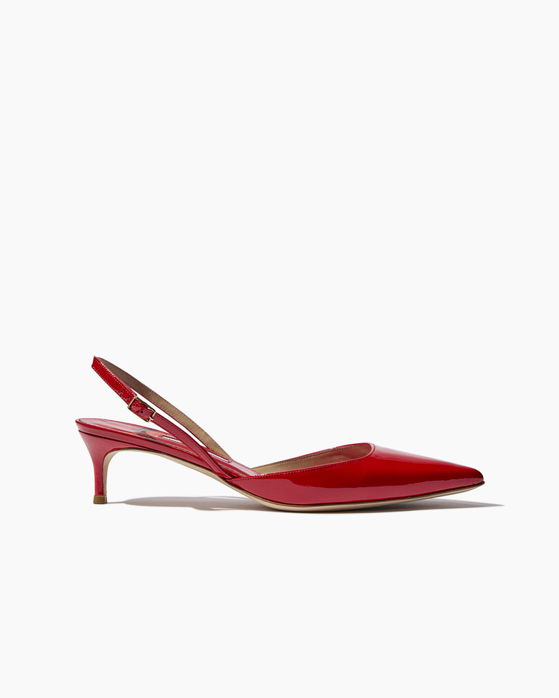 Patent Leather Kitten Heel Slingback 1