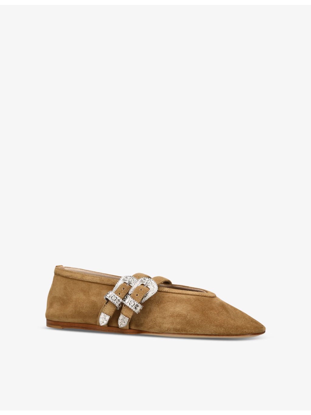 Claudia double-strap suede flats - 3