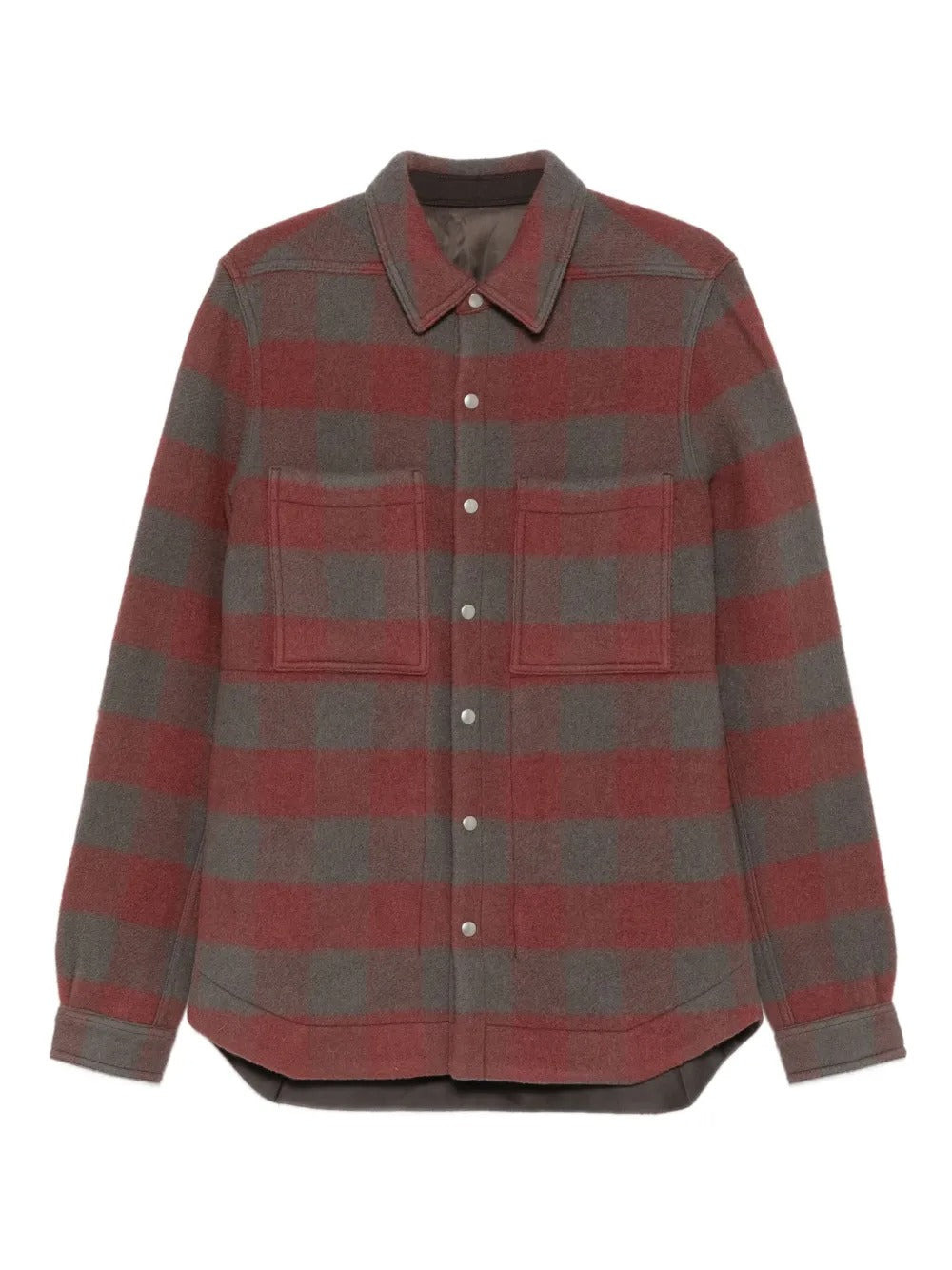 RICK OWENS - Men Wool Jumbo Plaid Outershirt - 5