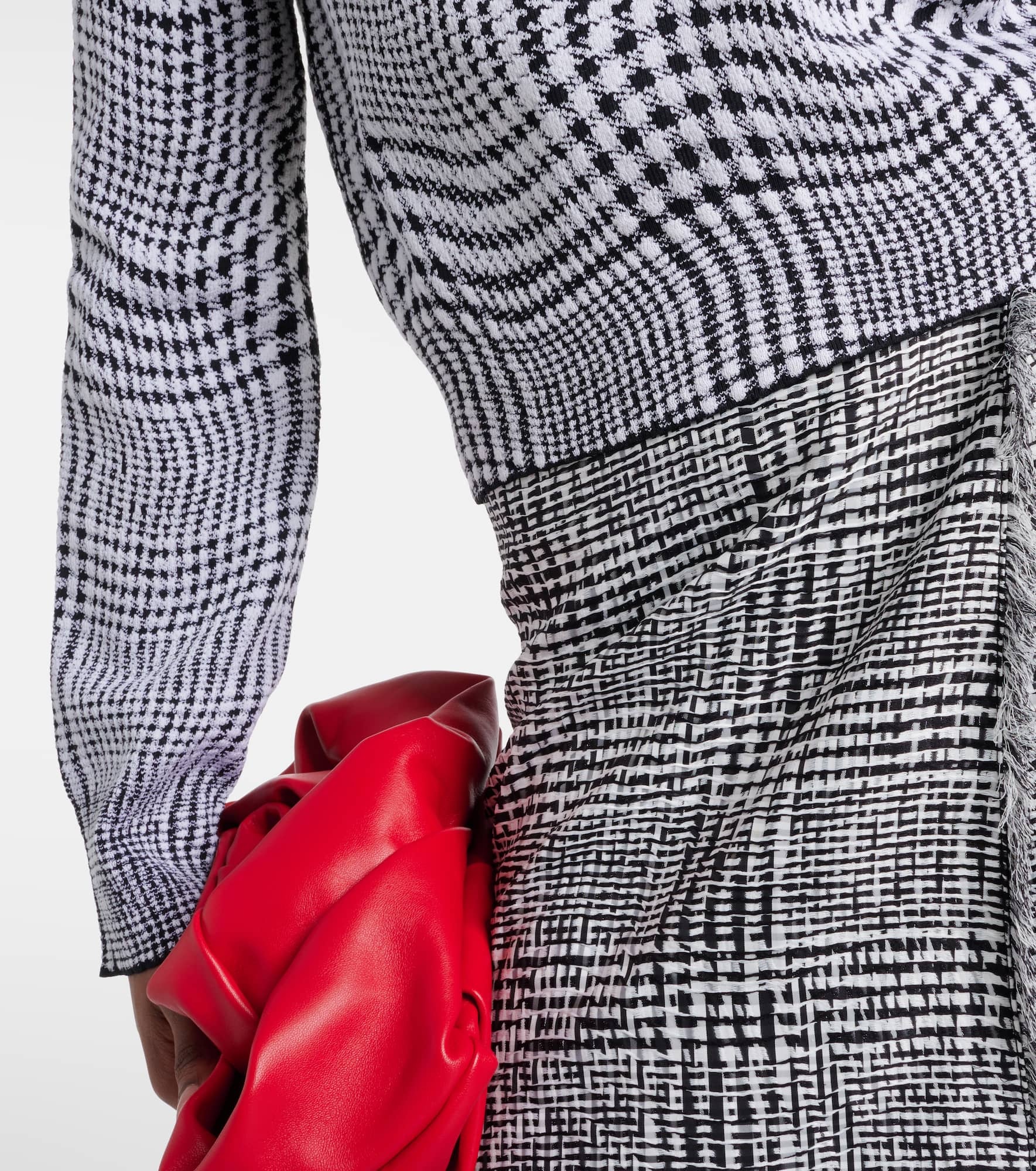 Houndstooth wool-blend turtleneck sweater - 5
