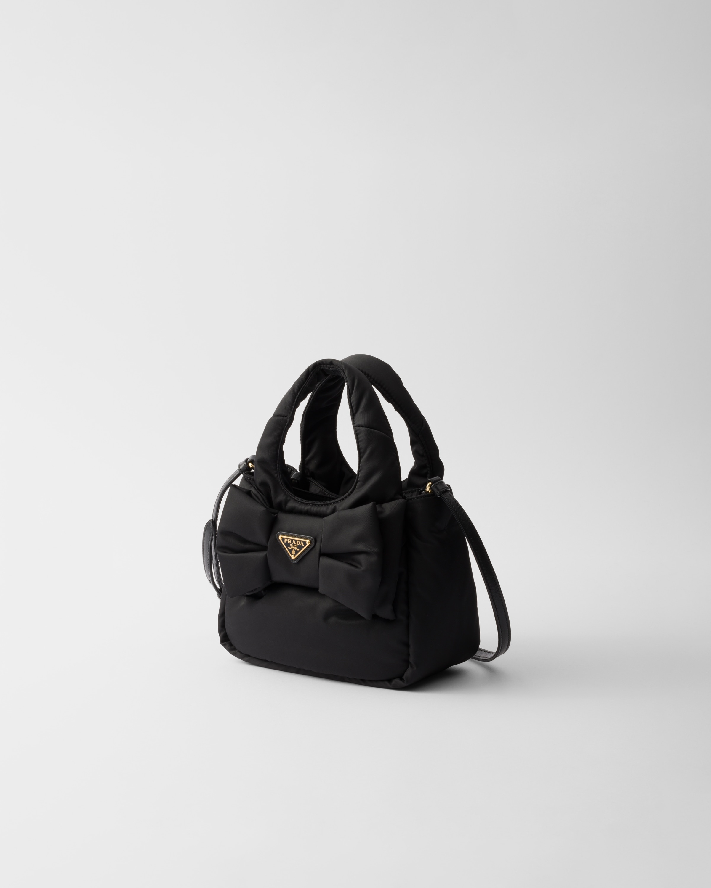 Padded Re-Nylon mini-bag with bow - 2