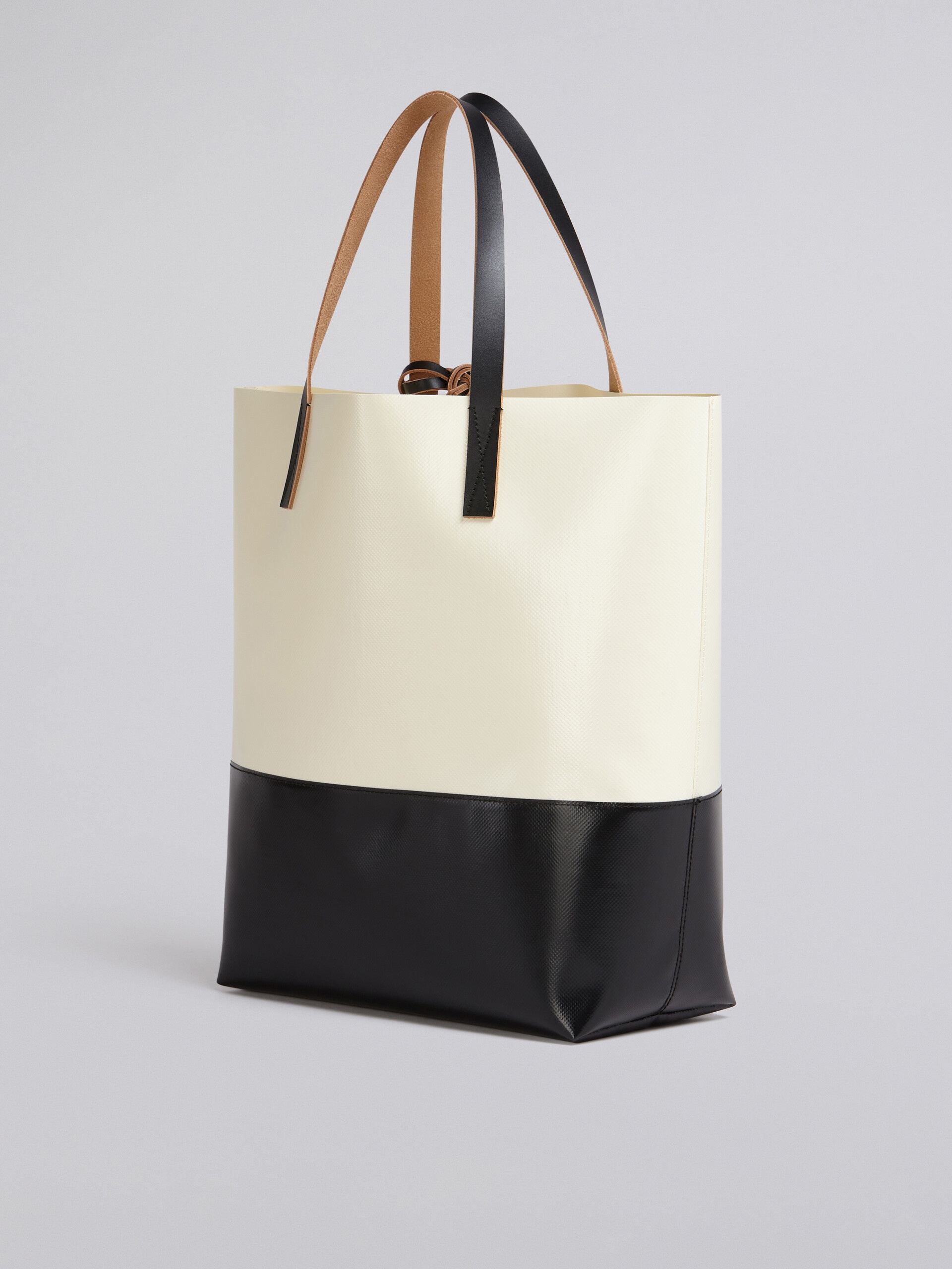 WHITE AND BLACK TRIBECA SHOPPING BAG - 3