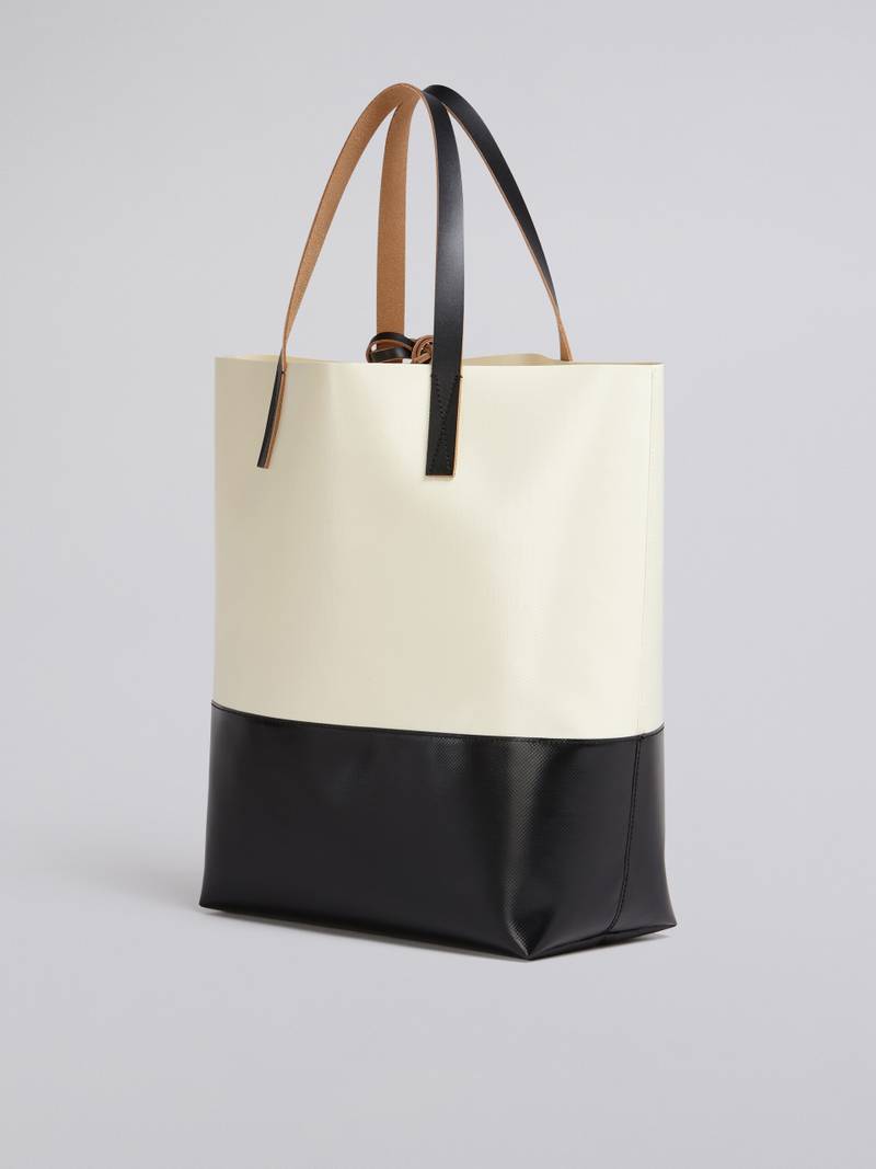 WHITE AND BLACK TRIBECA SHOPPING BAG 3