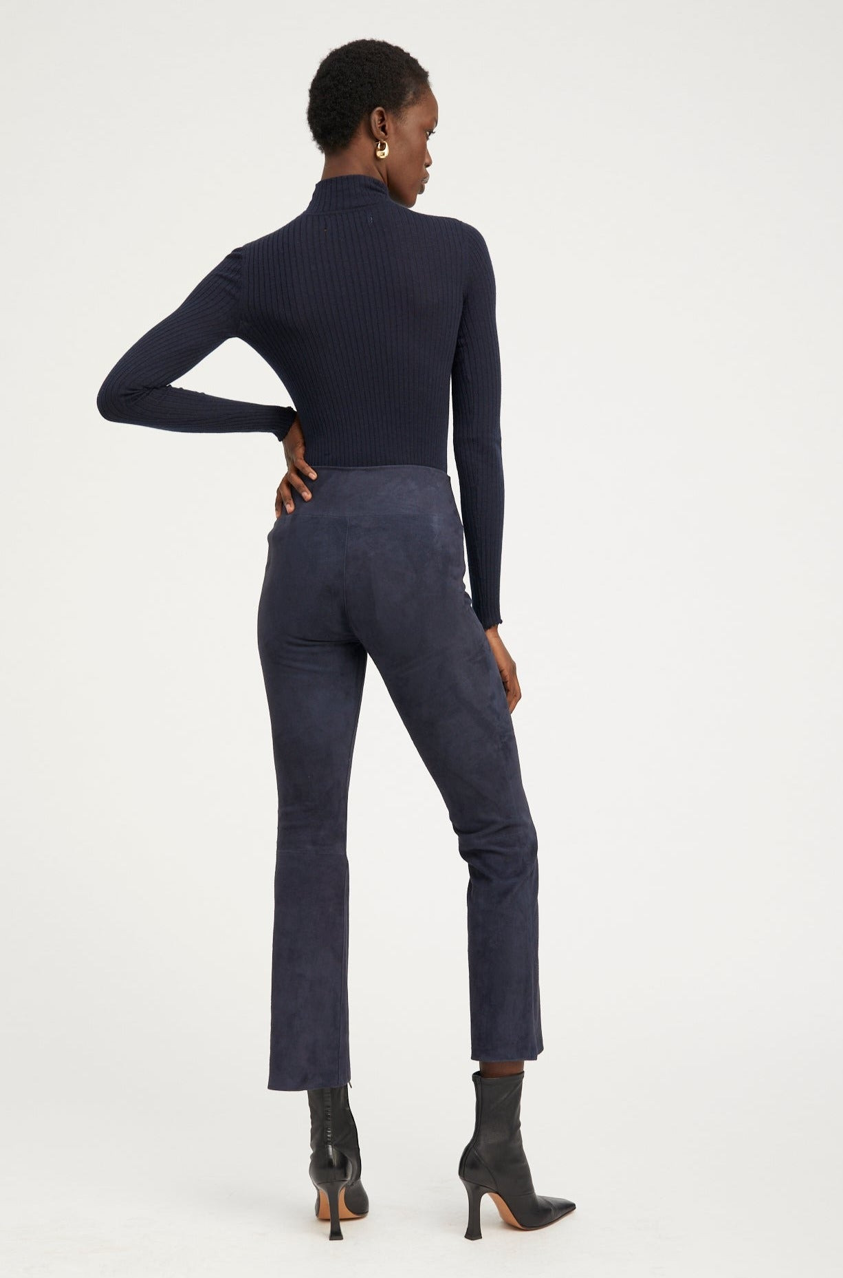 NAVY CASHMERE MOCK NECK - 4