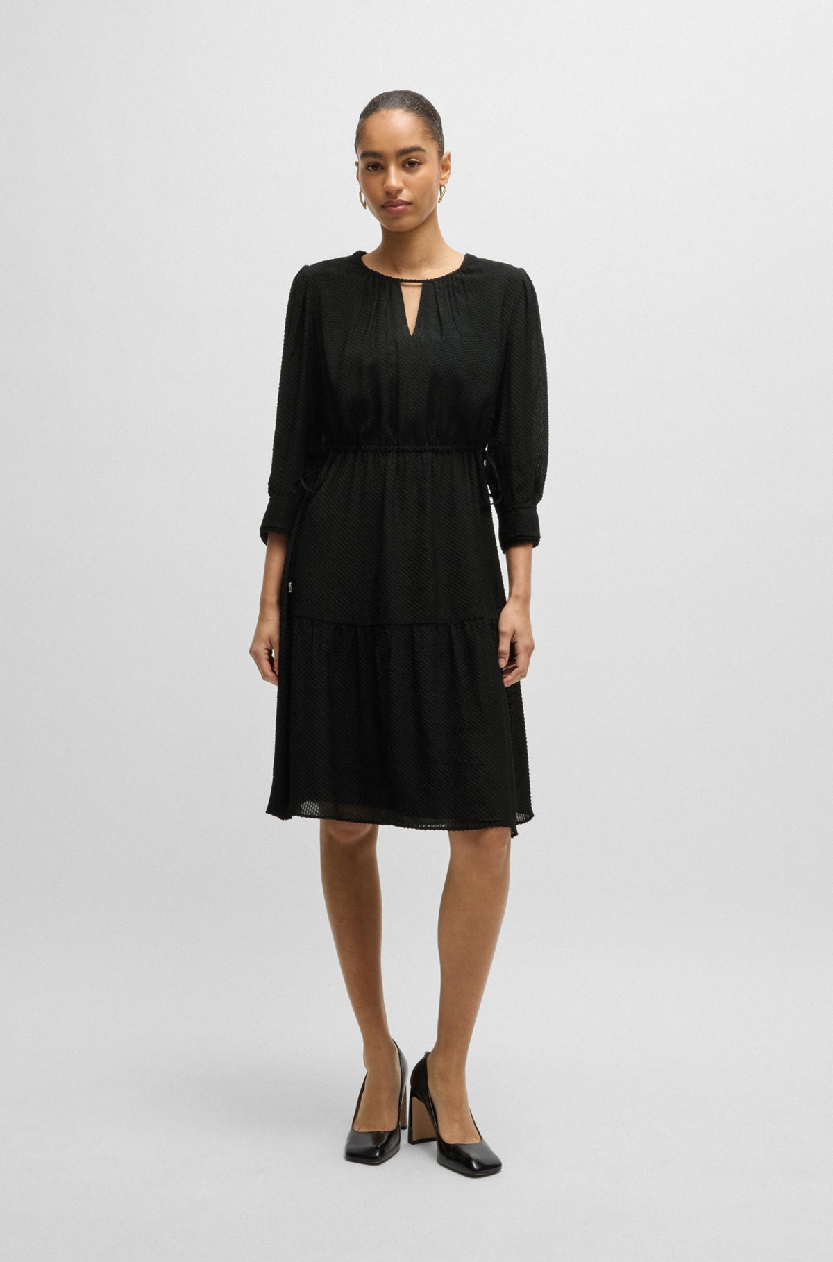 LONG-SLEEVED DRESS IN FIL-COUPÉ FABRIC - 3
