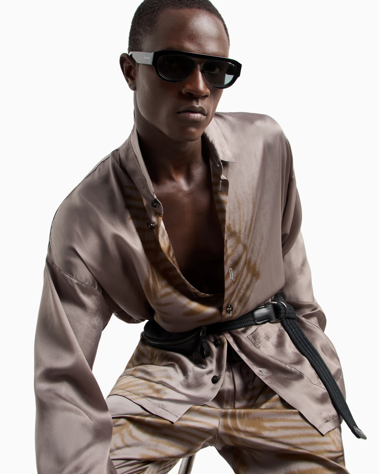 DRAWSTRING TROUSERS IN PRINTED CUPRO - 6