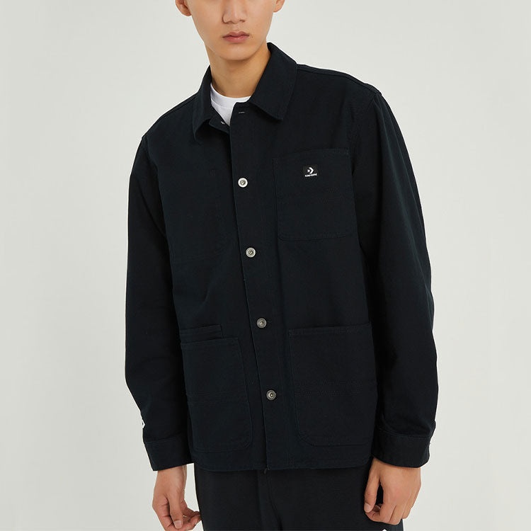 Men's Converse SS22 Cargo Casual Long Sleeves Autumn Black Shirt 10024172-A02 - 3