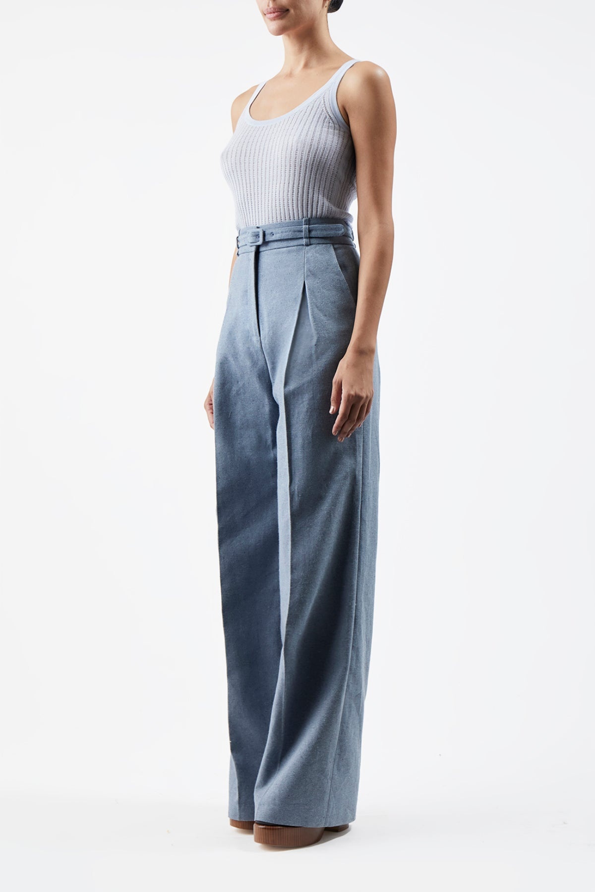 Graham Pointelle Tank in Silk Cashmere - 3