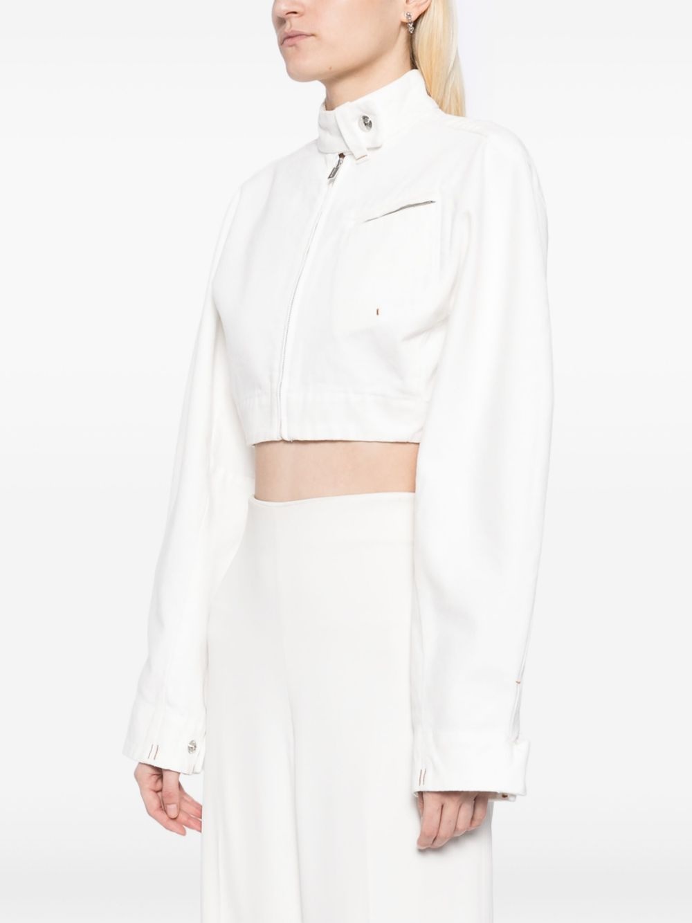 zip-up cropped jacket - 3