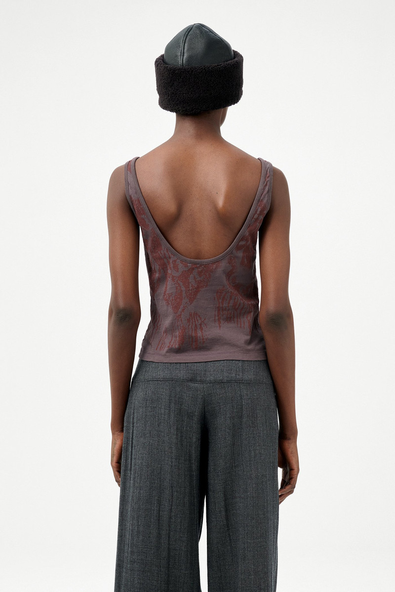 Our Legacy Blade Tank Tasty Raisin Lace Stencil 5