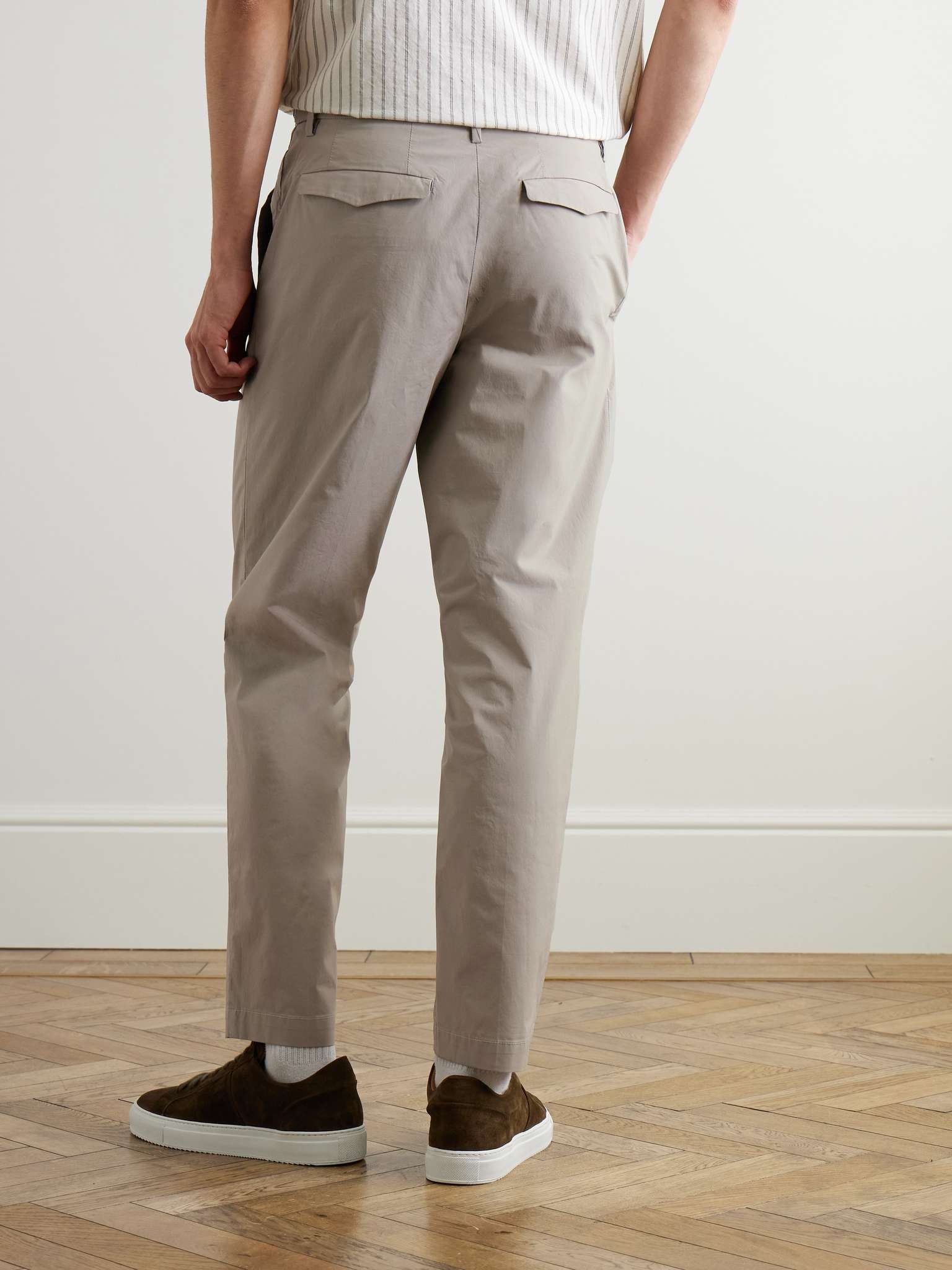 Masco Straight-Leg Pleated Cotton-Blend Trousers - 4