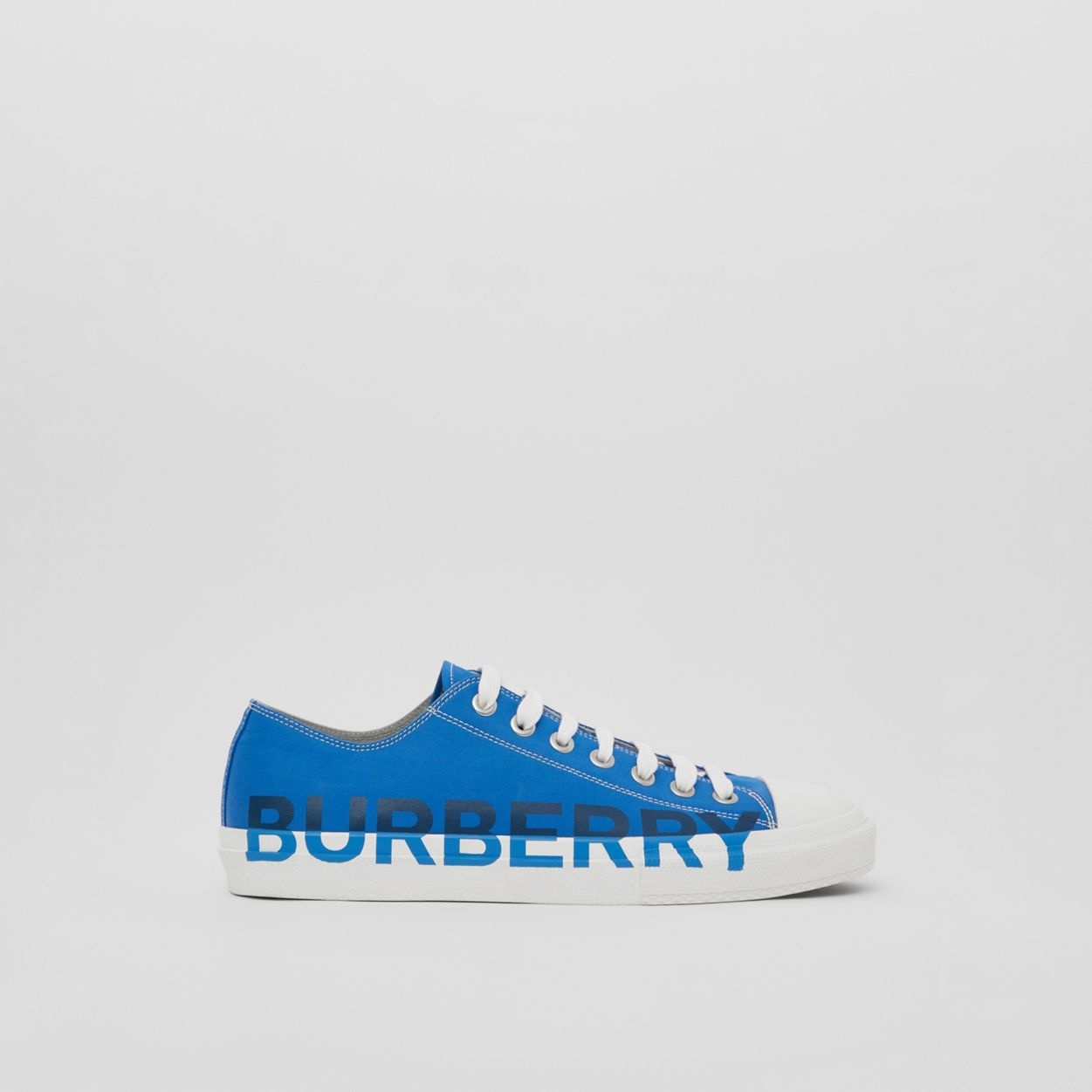 Logo Print Cotton Gabardine Sneakers - 1