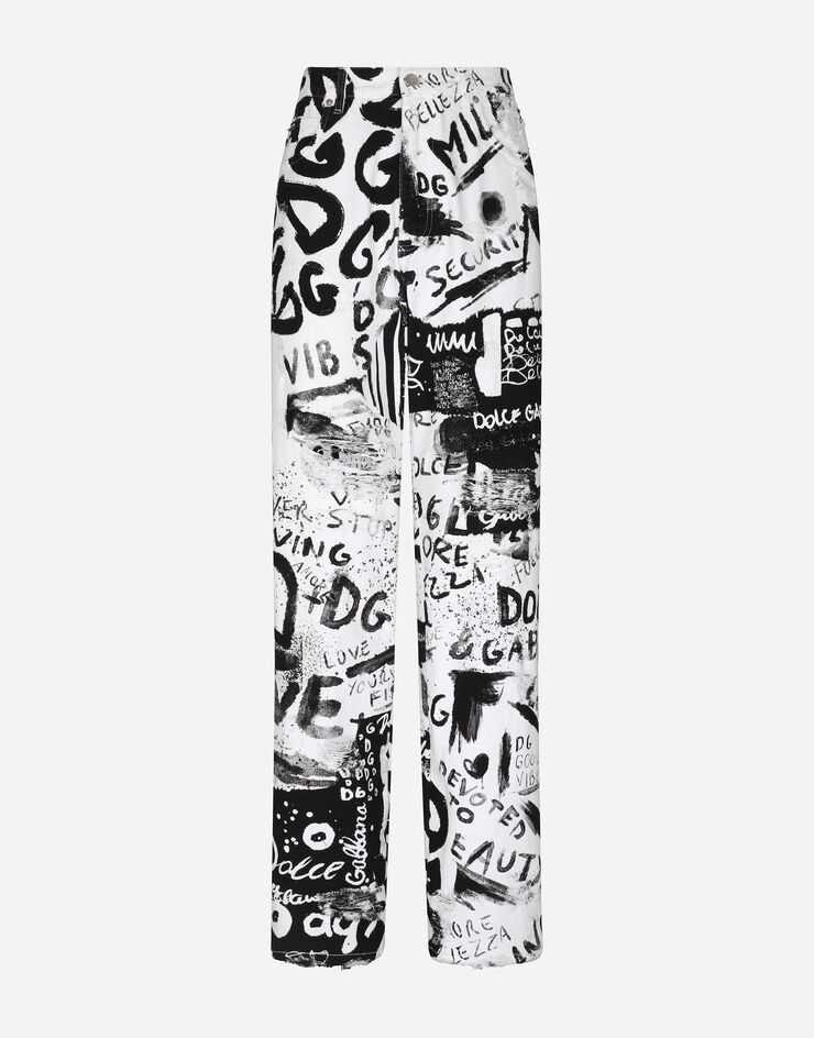 Oversize graffiti-print jeans - 3