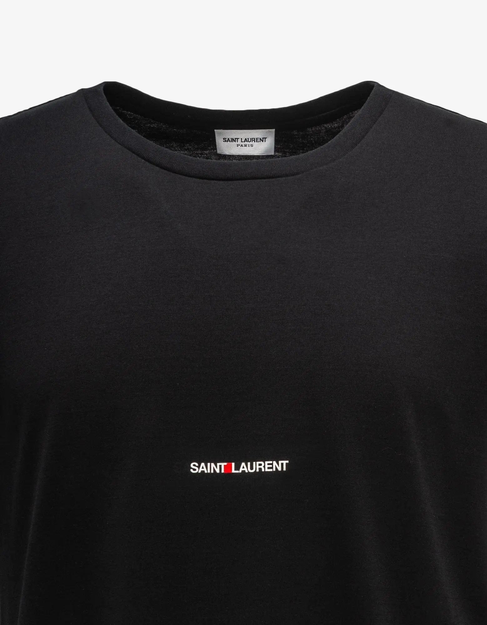 Saint Laurent Black Rive Gauche Logo T-Shirt - 3