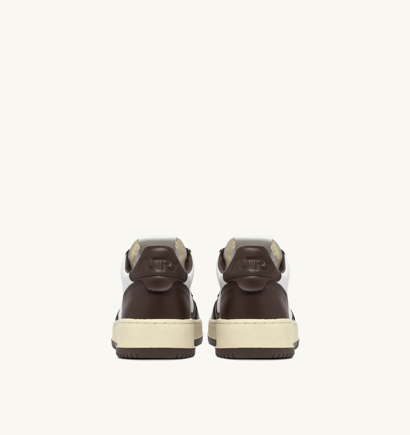 MEDALIST LOW BICOLOR SNEAKERS IN WHITE AND CHESTNUT LEATHER - 3