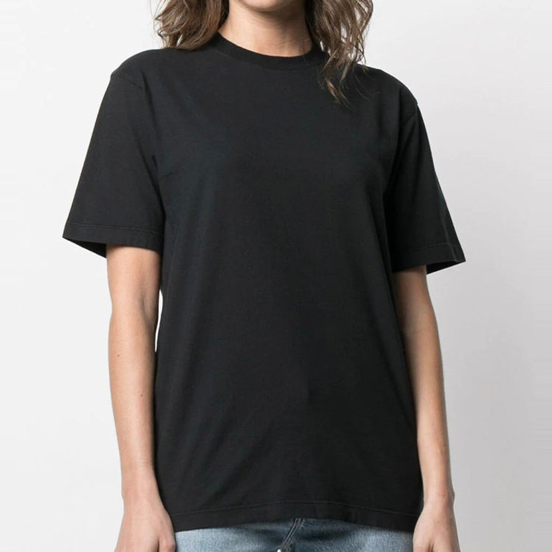 Off-White (WMNS) Off-White SS21 Logo Printing Cozy Round Neck Short Sleeve Black OWAA049R21JER0101010 outlook