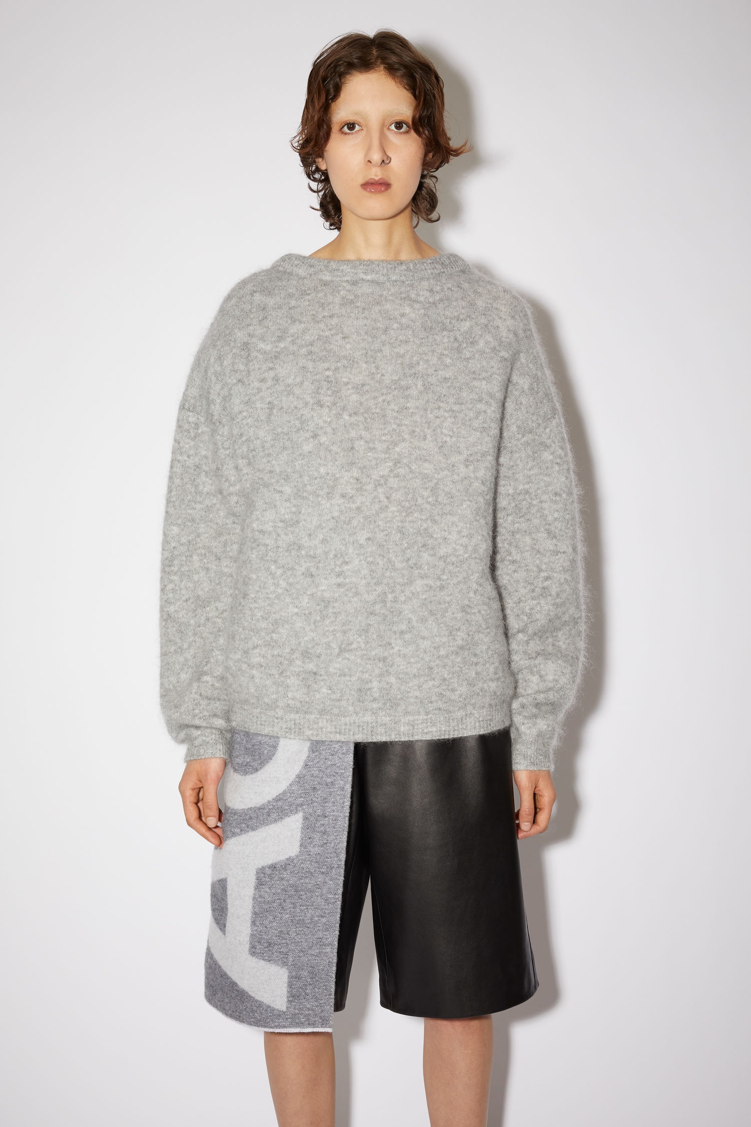 Mohair-blend Sweater - Cold grey melange - 2