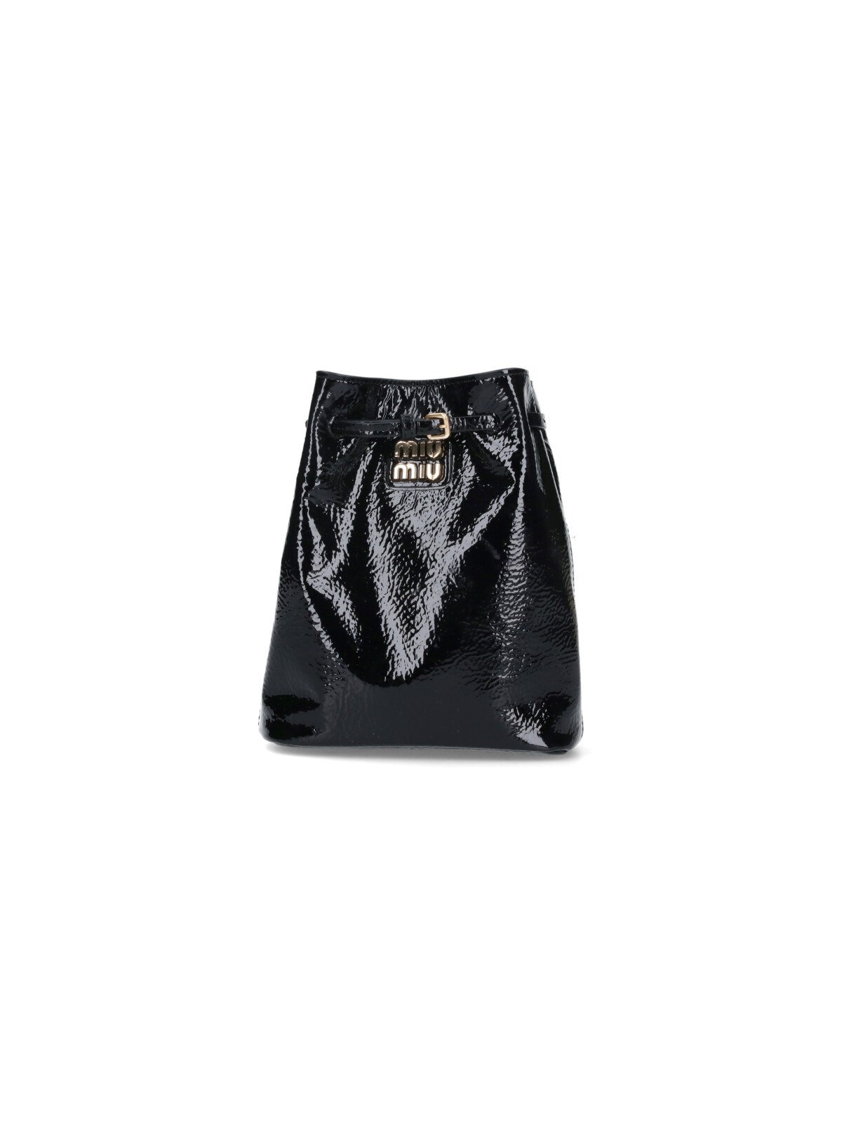 Miu Miu 'NAPLAK' PATENT LEATHER POUCH | sugar | REVERSIBLE