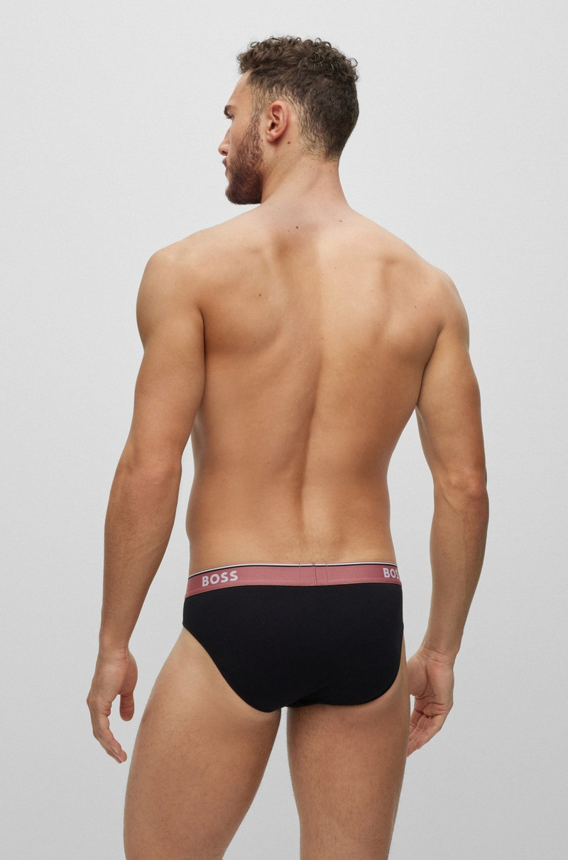 BOSS THREE-PACK OF REGULAR-RISE STRETCH-COTTON BRIEFS outlook