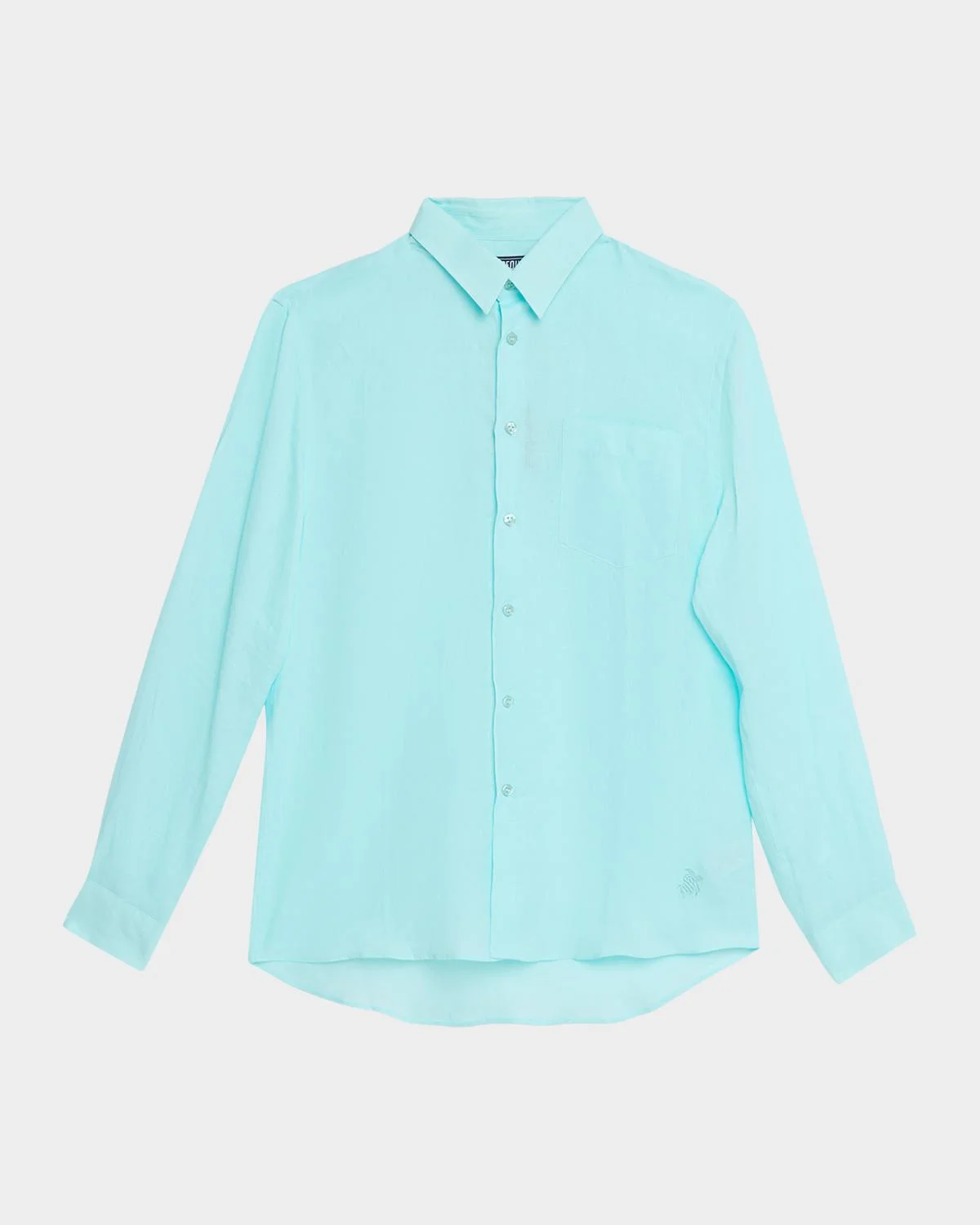 Men's Solid Linen Button-Front Shirt - 1