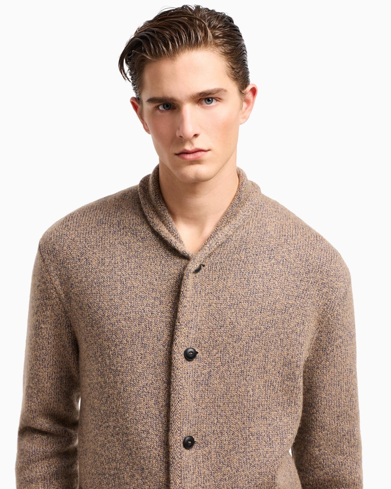CARDIGAN JACKET IN KNIT CASHMERE AND COTTON - 5