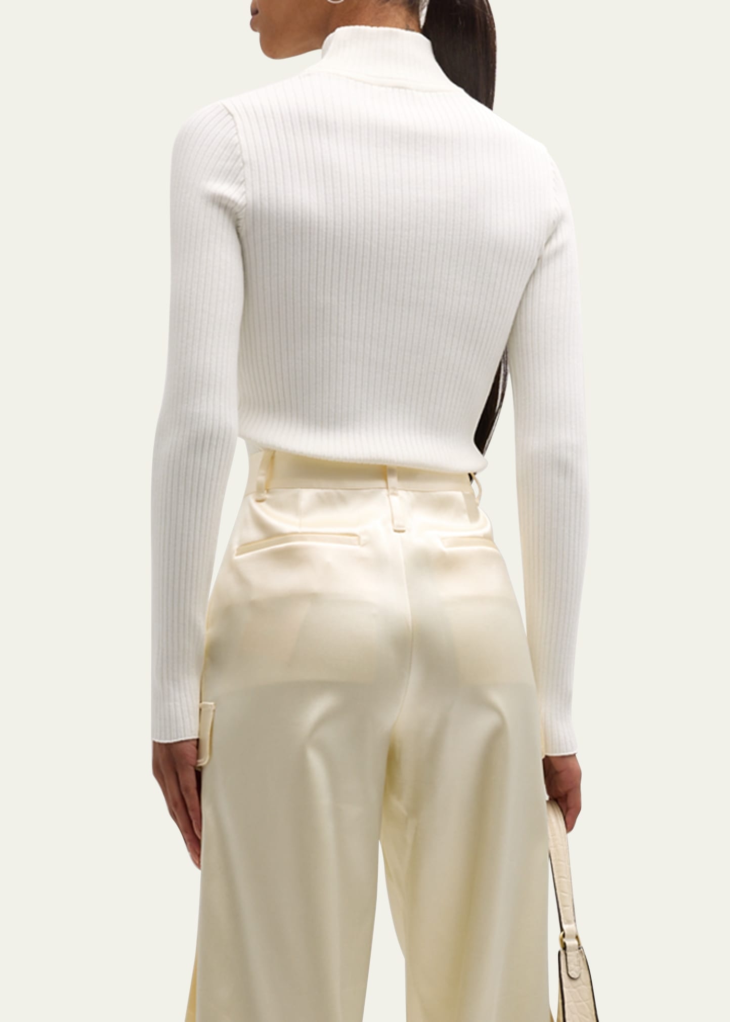 Turtleneck Long-Sleeve Rib Sweater - 3