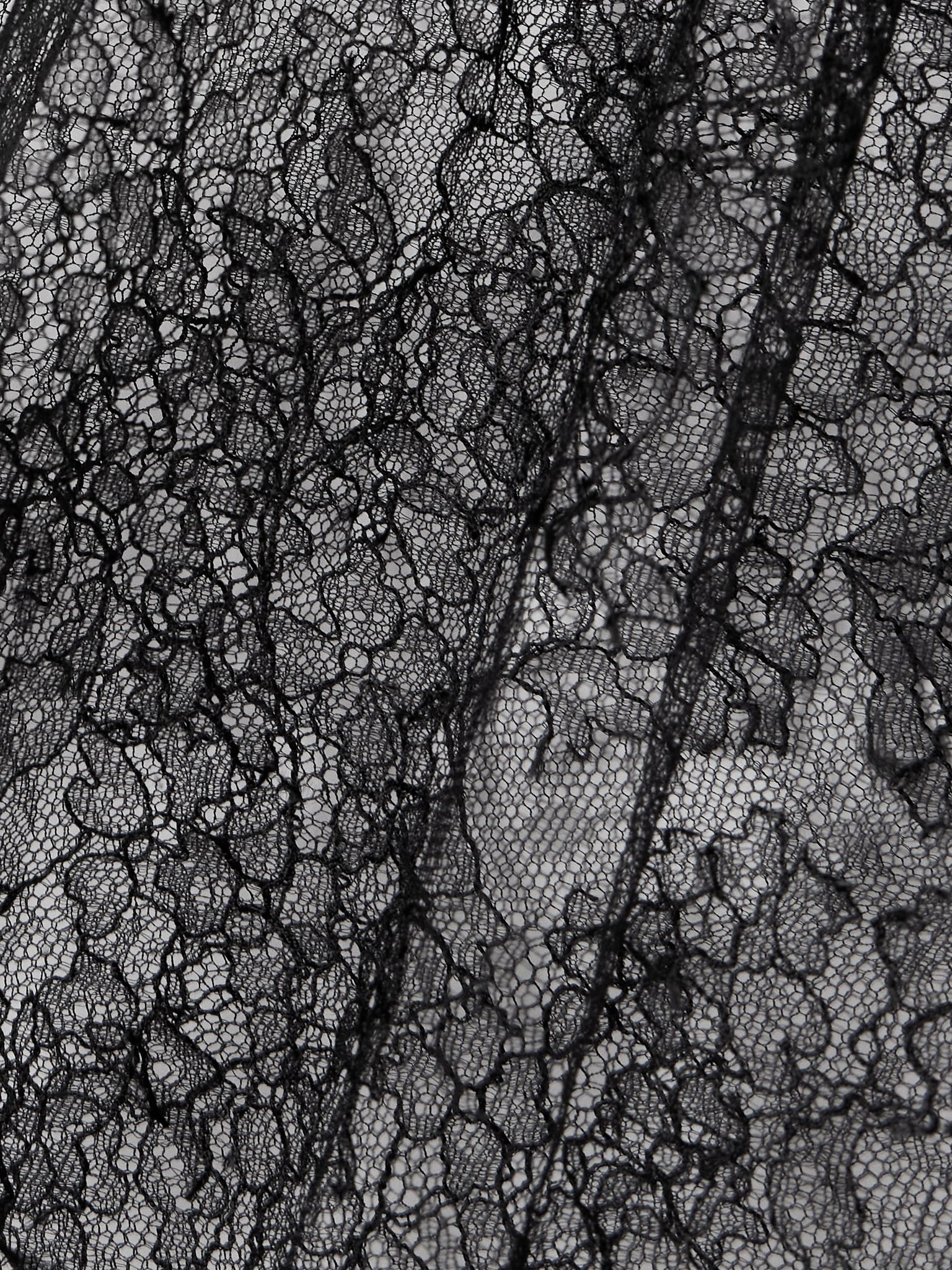 Ruffled lace blouse Black - 6