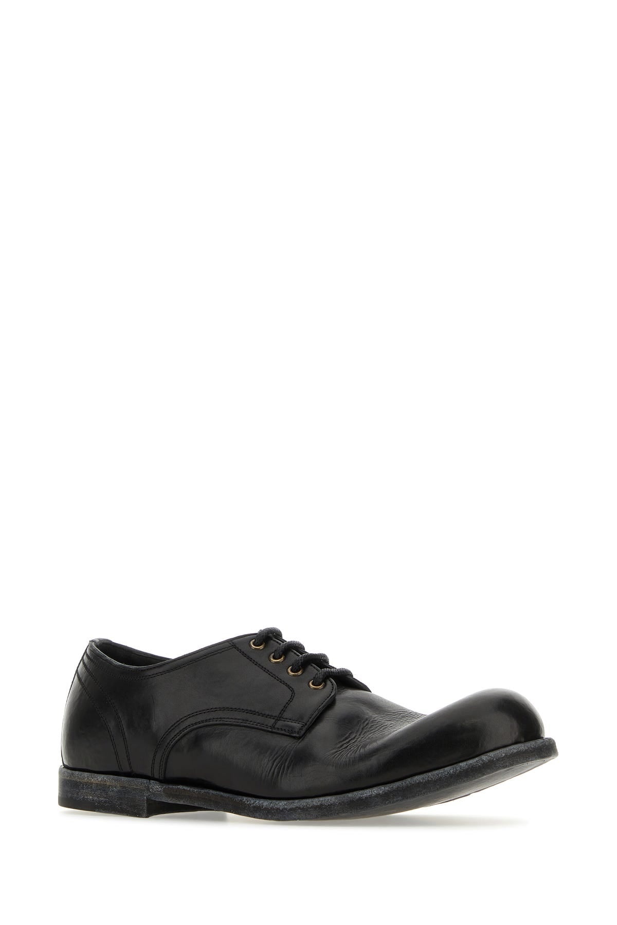 Black leather lace-up shoes - 2