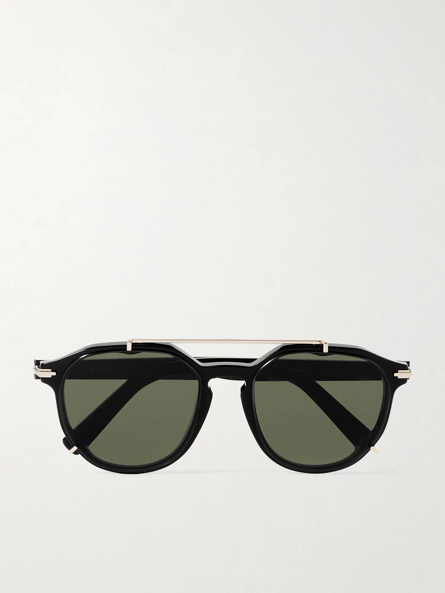 DiorBlackSuit RI Aviator-Style Acetate and Gold-Tone Sunglasses Black - 1
