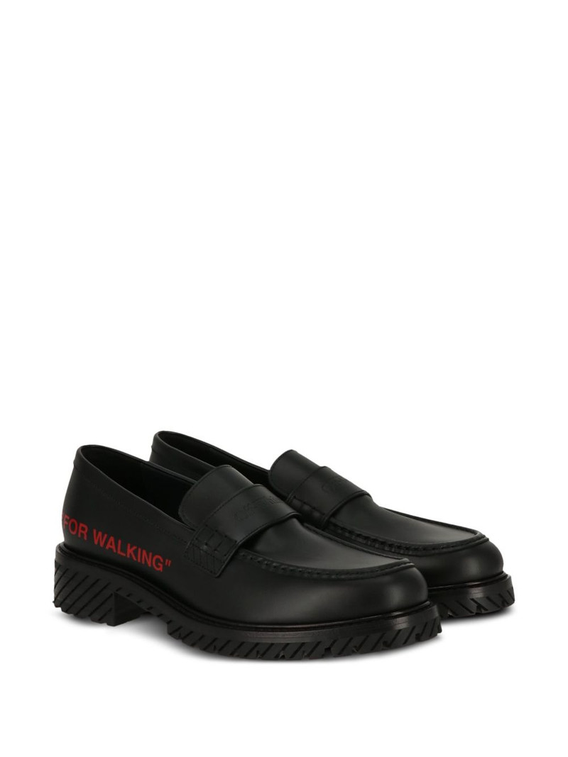 Off-White slogan-print loafers outlook