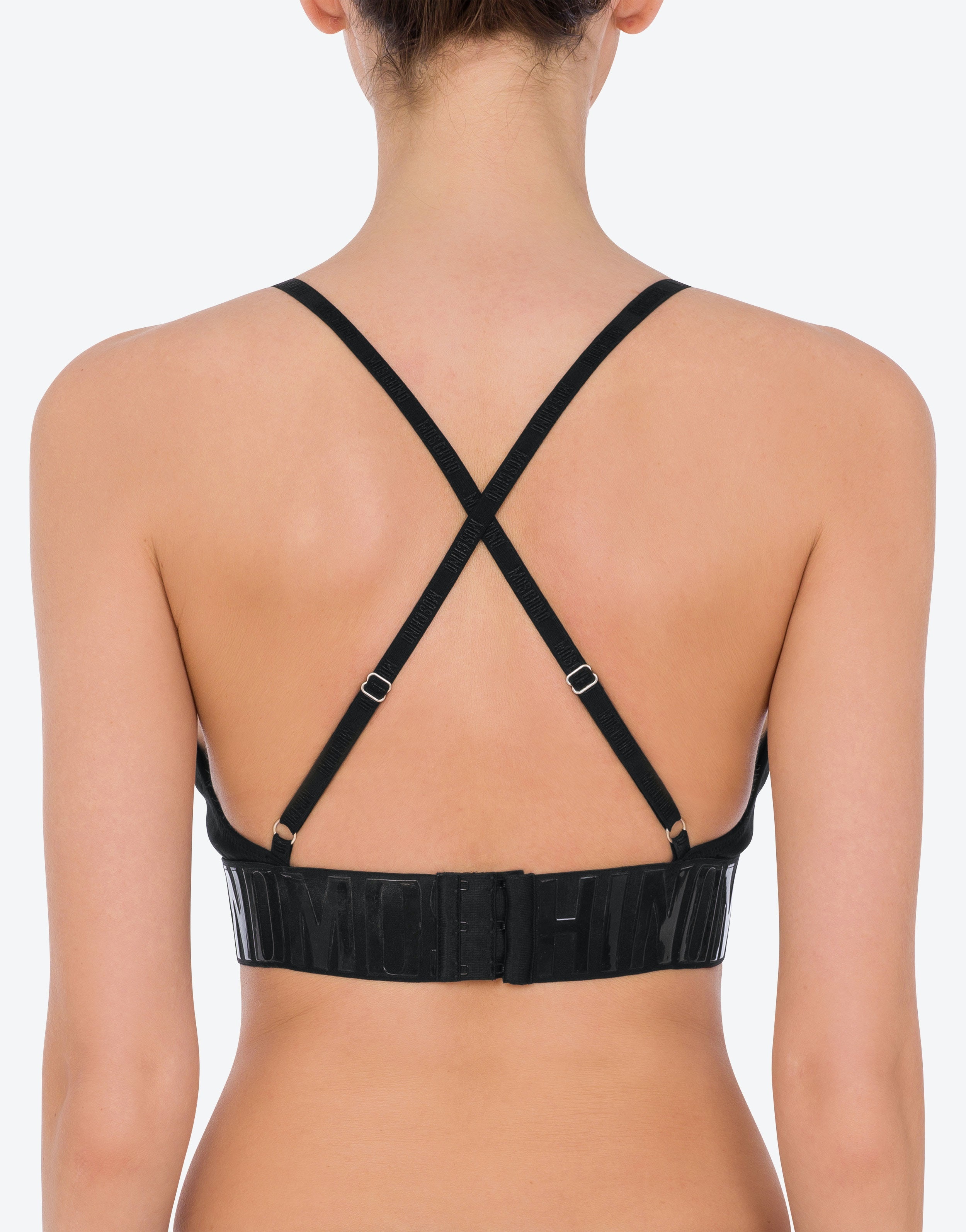 SHINY LOGO STRETCH JERSEY BRA - 3