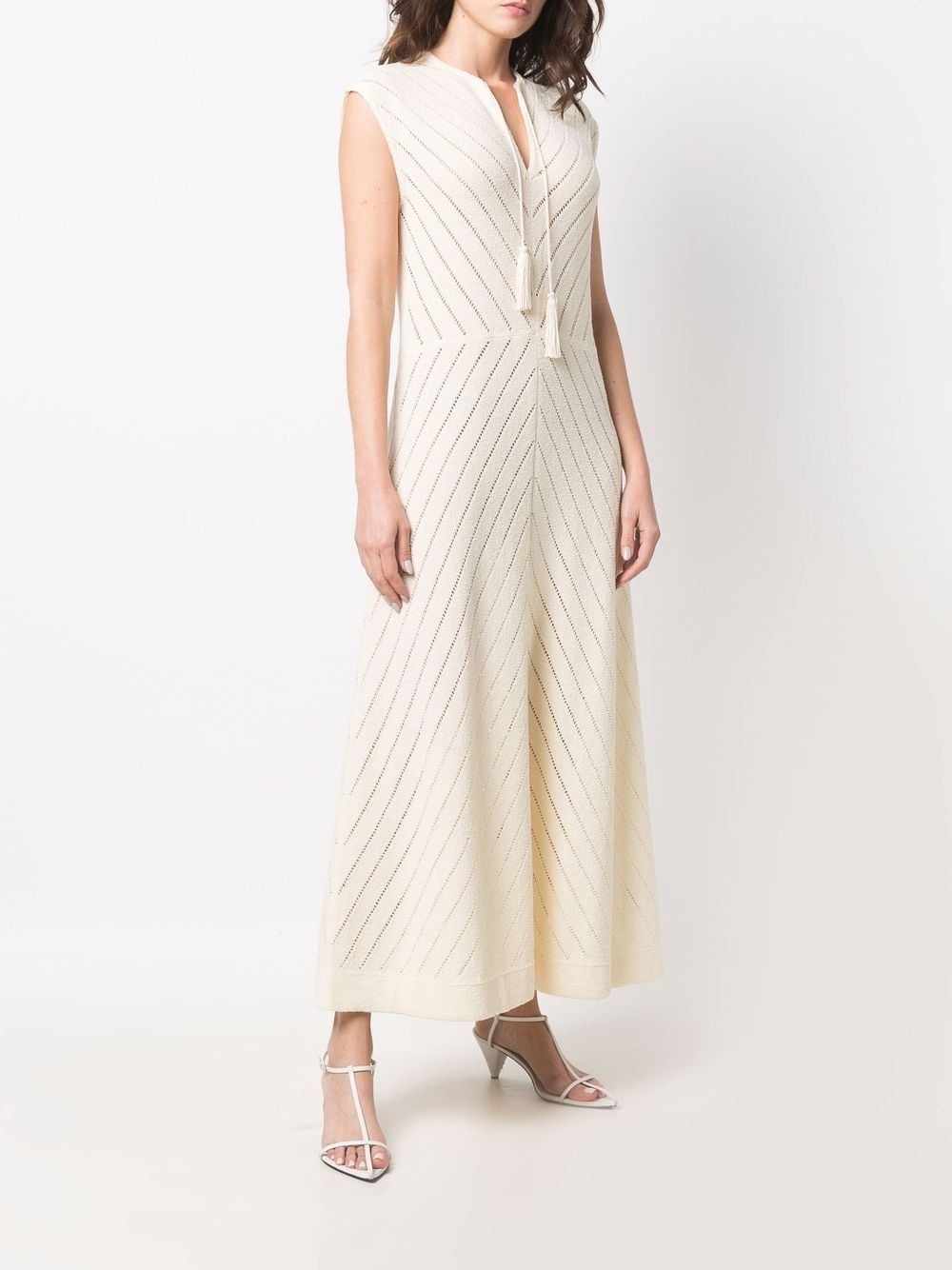 striped V-neck maxi dress - 3