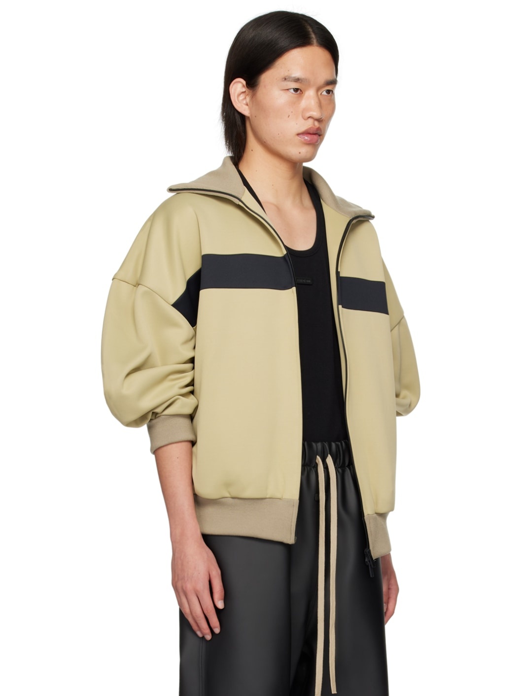 Beige Stripe Track Jacket - 2