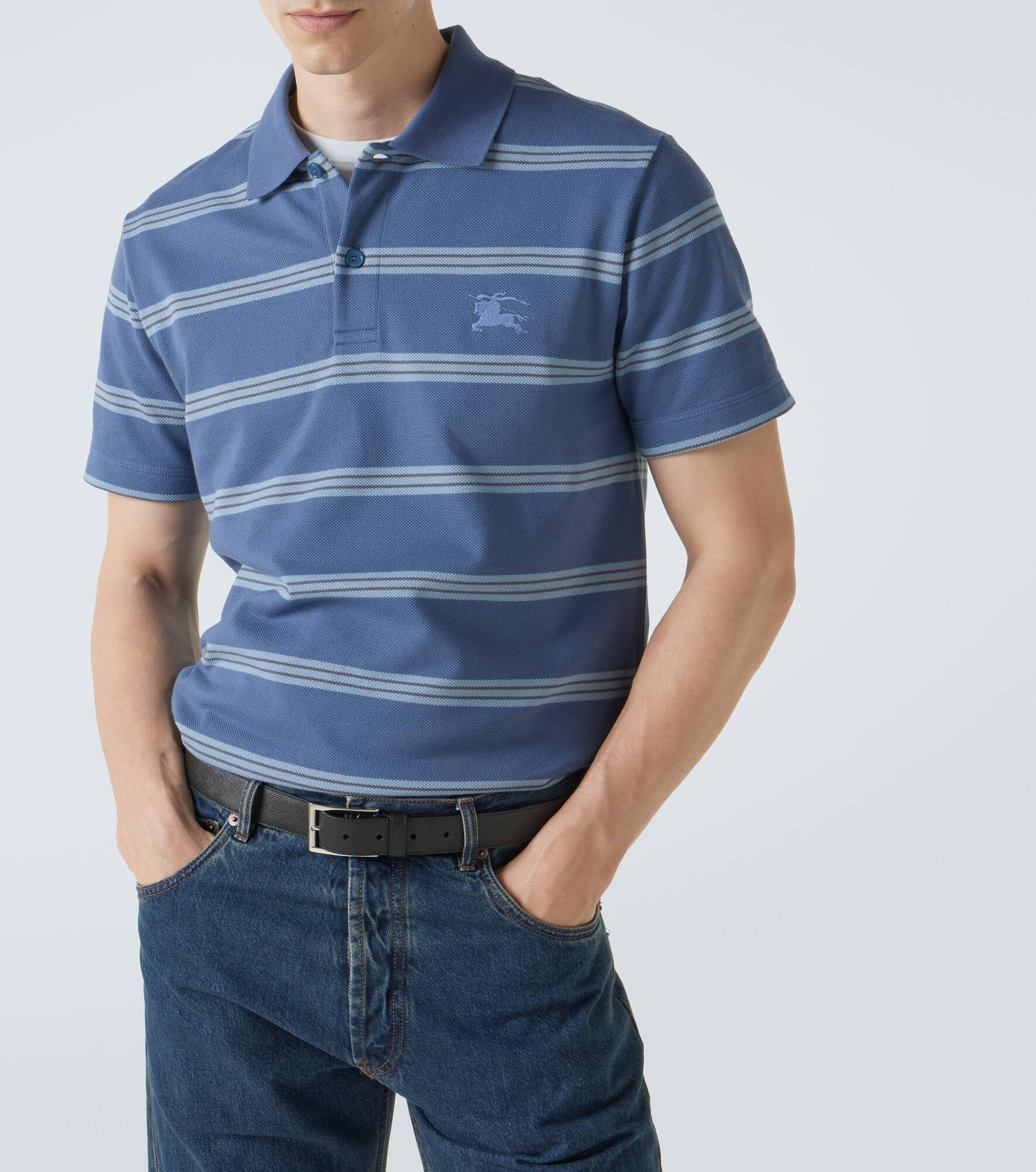 EKD striped cotton piqué polo shirt - 5