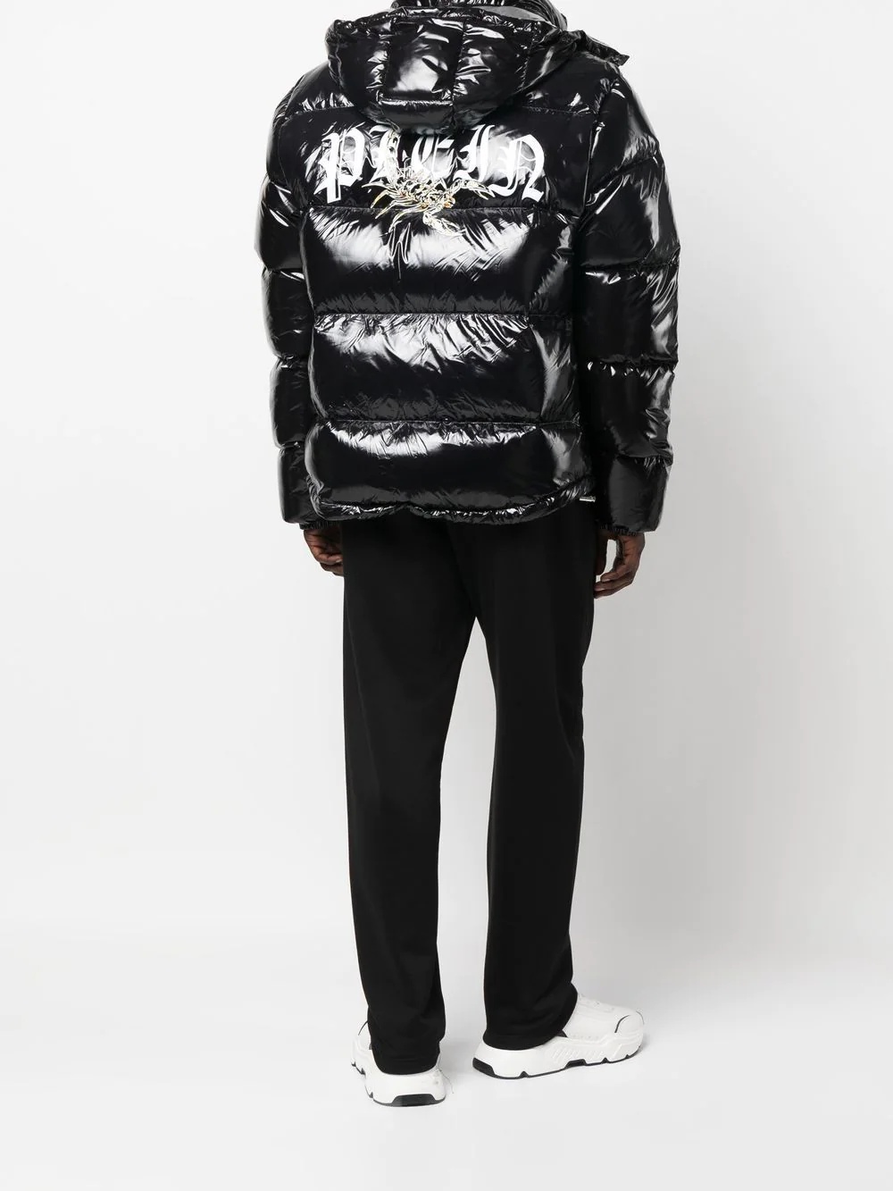 logo-print padded jacket - 2