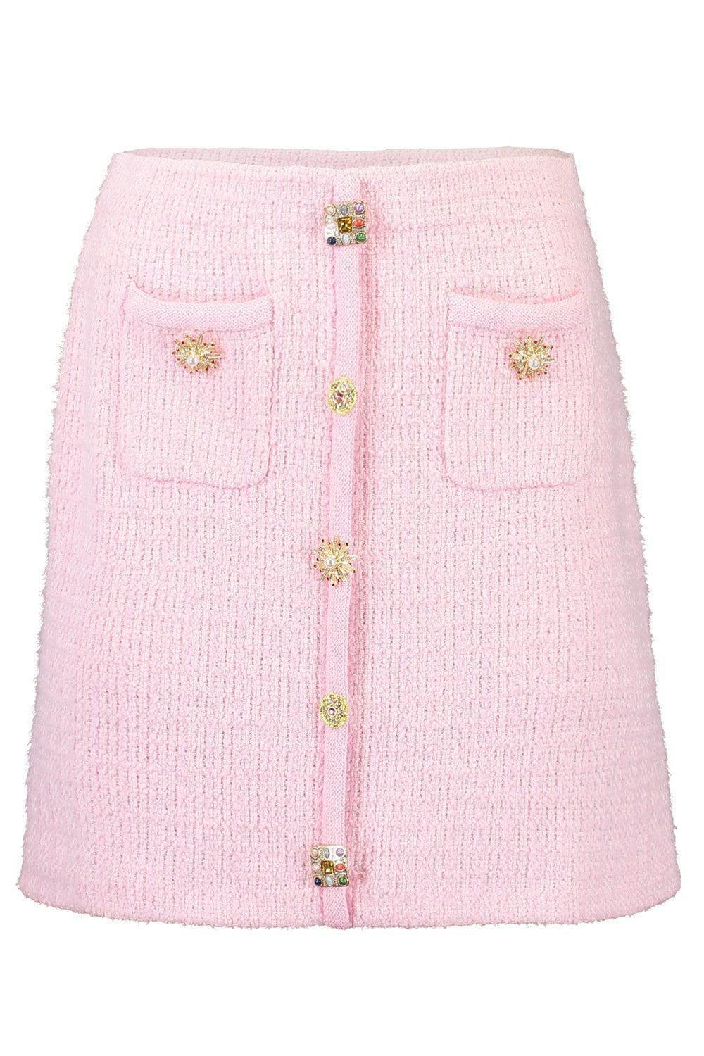 Jewel Button Mini Skirt - 1