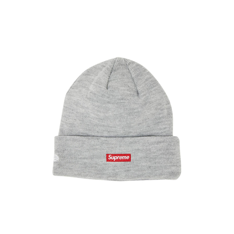 Supreme Supreme x New Era S Logo Beanie 'Heather Grey' outlook