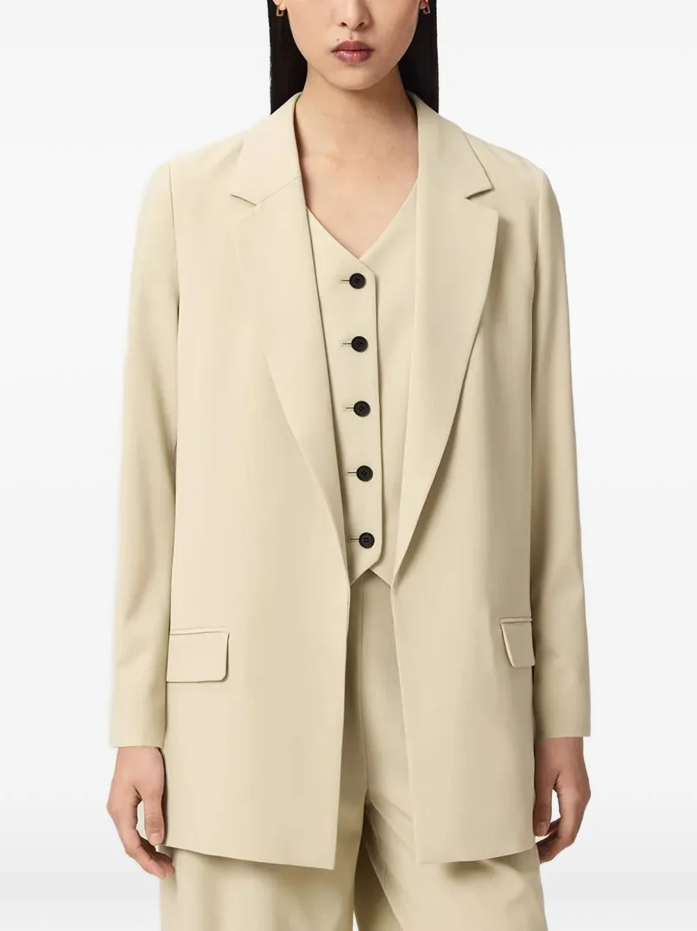 single-breasted notched-lapel blazer - 1