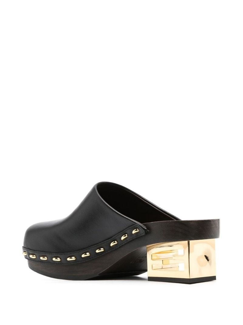 logo block-heel mules - 3