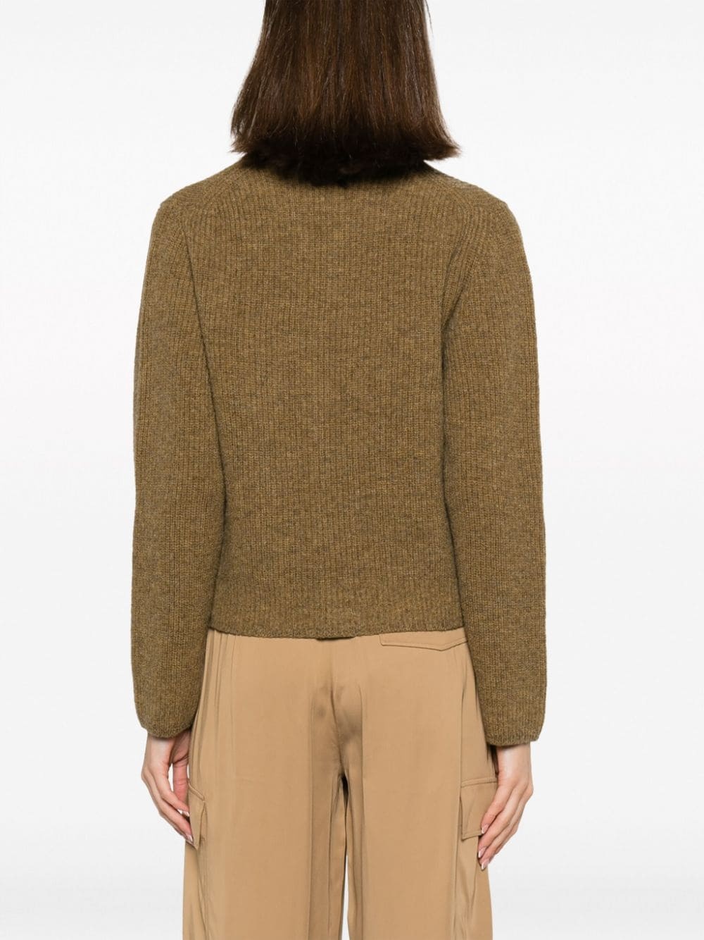 ribbed-knit wool cardigan - 4