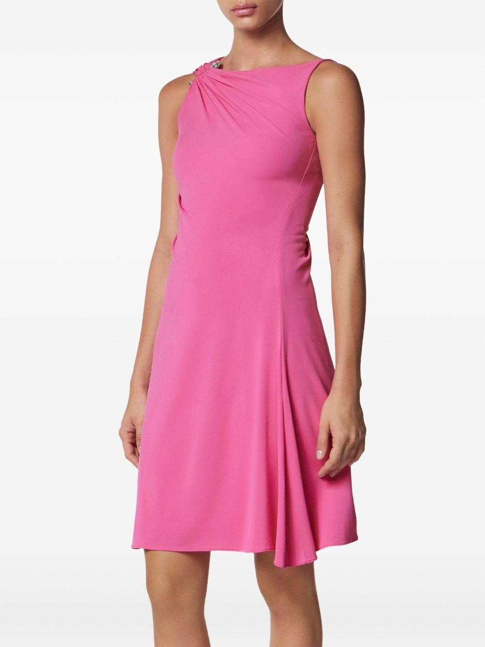 Safety Pin draped flared mini dress - 4