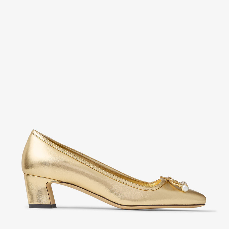 Elme 45 Gold Metallic Nappa Leather Pumps 1