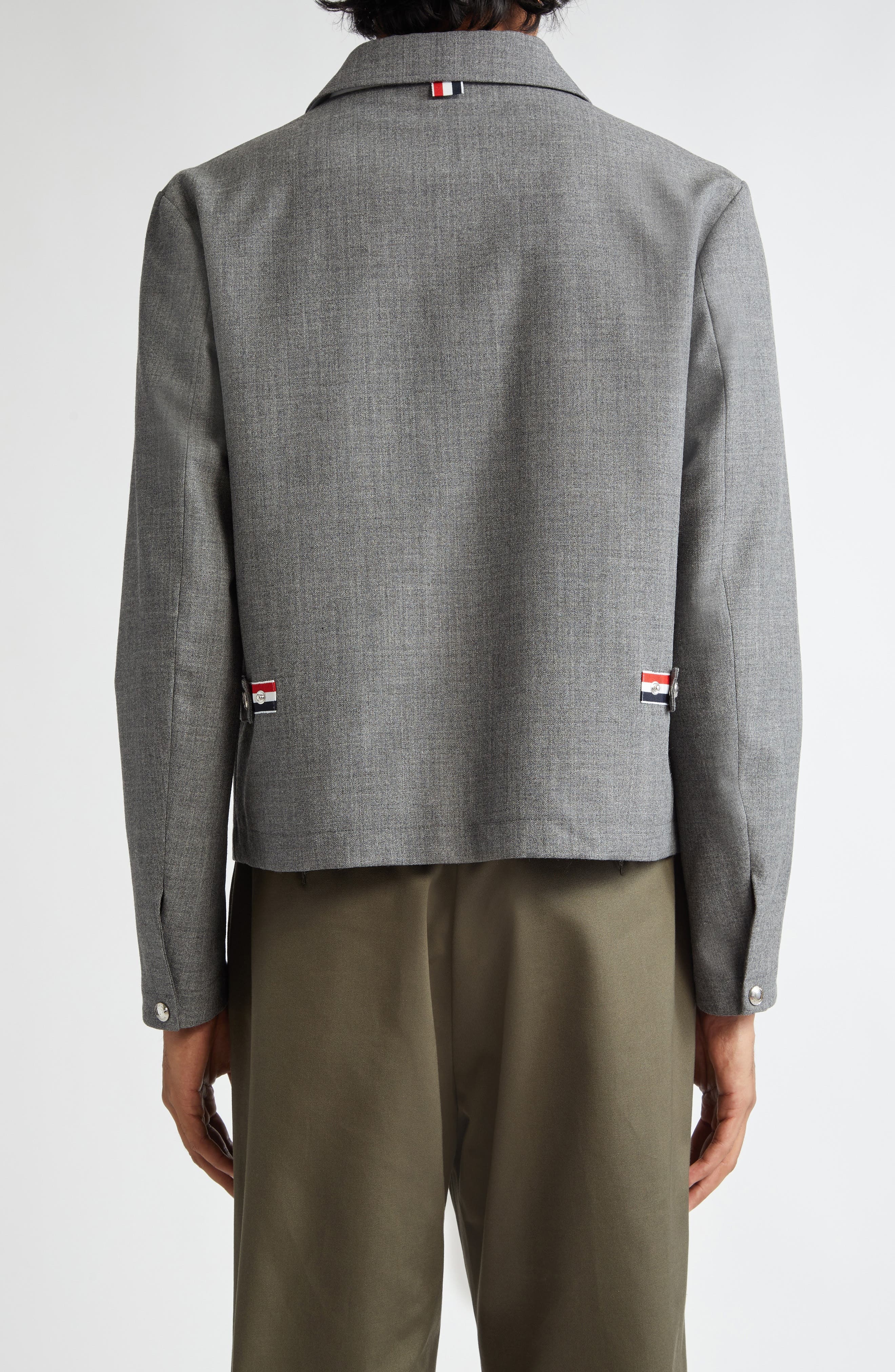 Thom Browne Fit 2 Wool Hopsack Golf Jacket in Medium Grey at Nordstrom - 3
