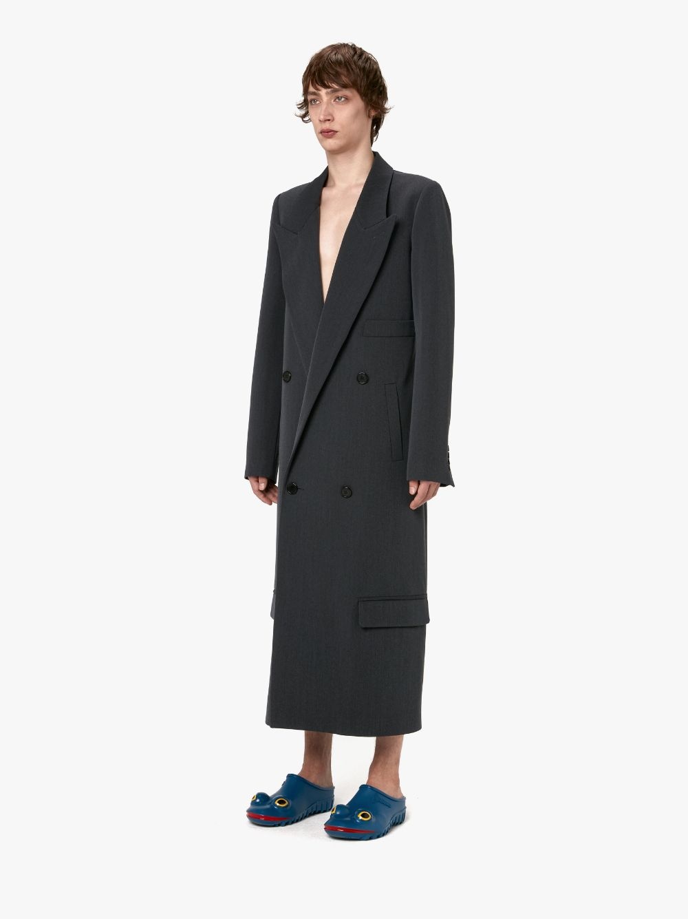 LONGLINE DOUBLE-BREASTED COAT - 4