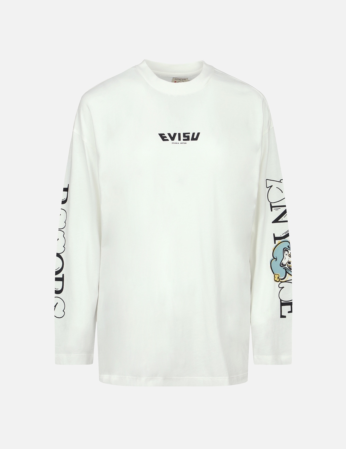 GRAFFITI DARUMA SLOGAN PRINT LONG-SLEEVE T-SHIRT - 2